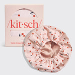 Satin - Lined Flexi Shower Cap - Cherry Print - Bumble & Bleat Soapery