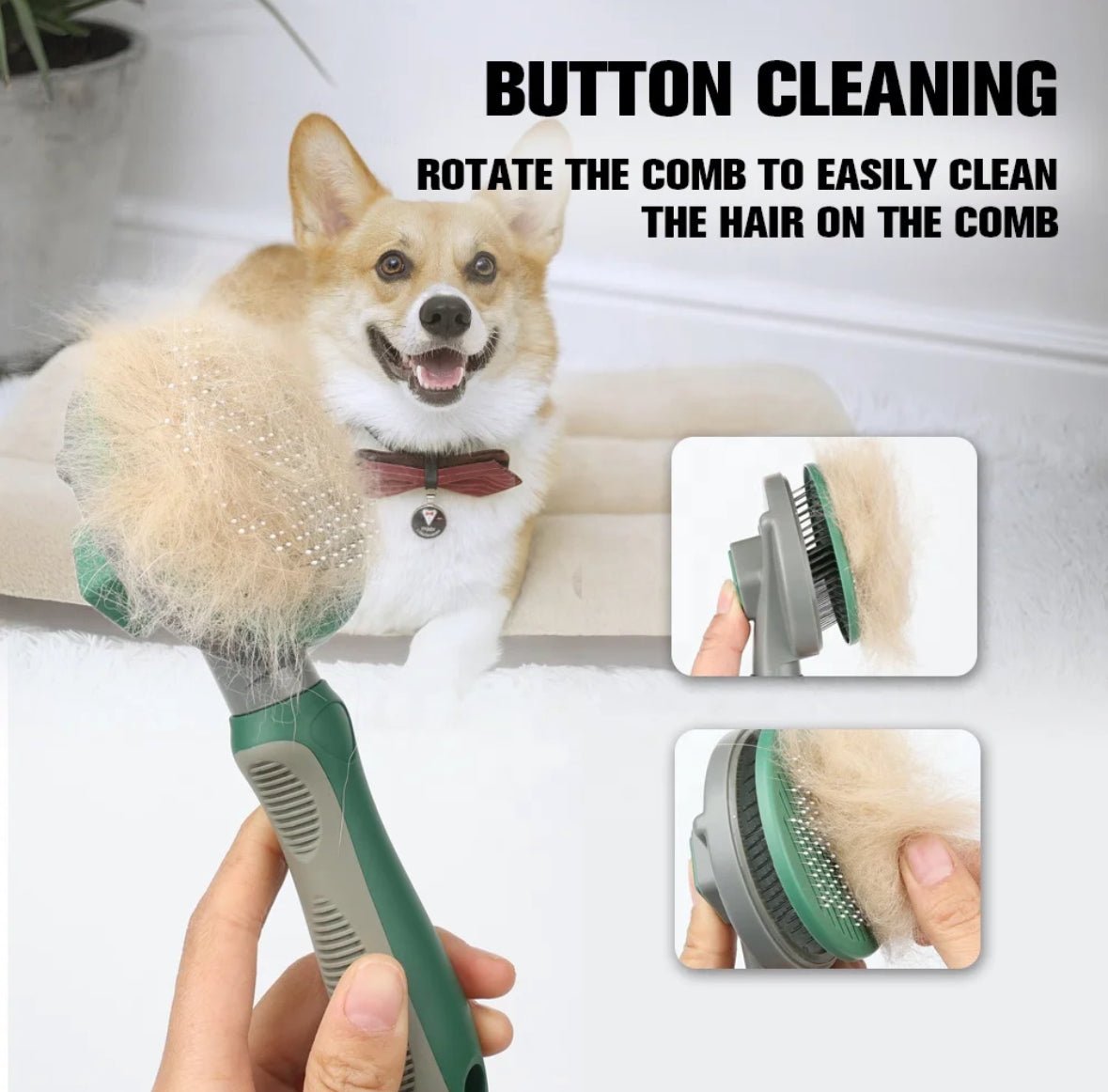 Self - Cleaning Pet Grooming Slicker Brush - Bumble & Bleat Soapery