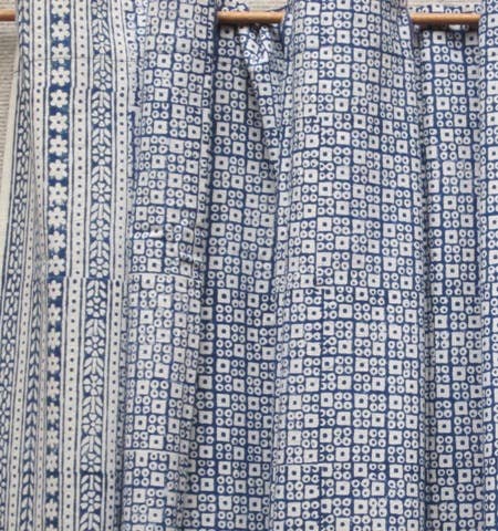 Shower Curtain Nona Blue - Bumble & Bleat Soapery