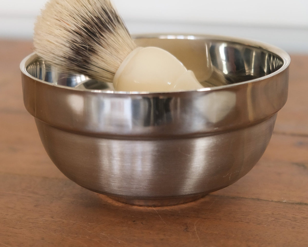 Silver Medium Size Shave Bowl - Bumble & Bleat Soapery