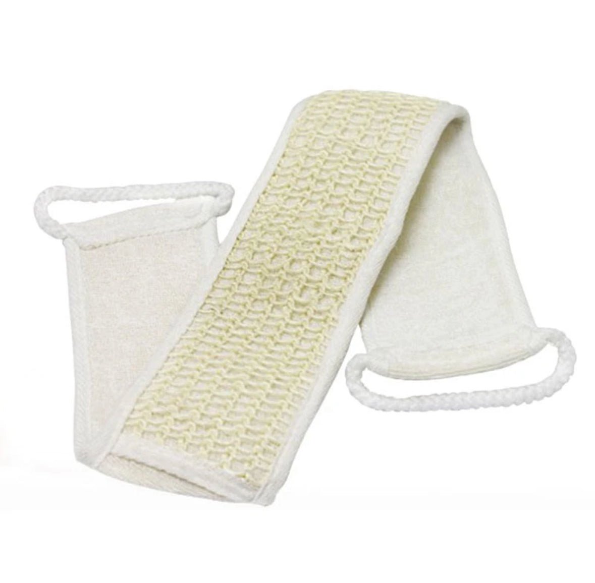 Soft Exfoliating Natural Loofah Back Strap Scrubber - Bumble & Bleat Soapery