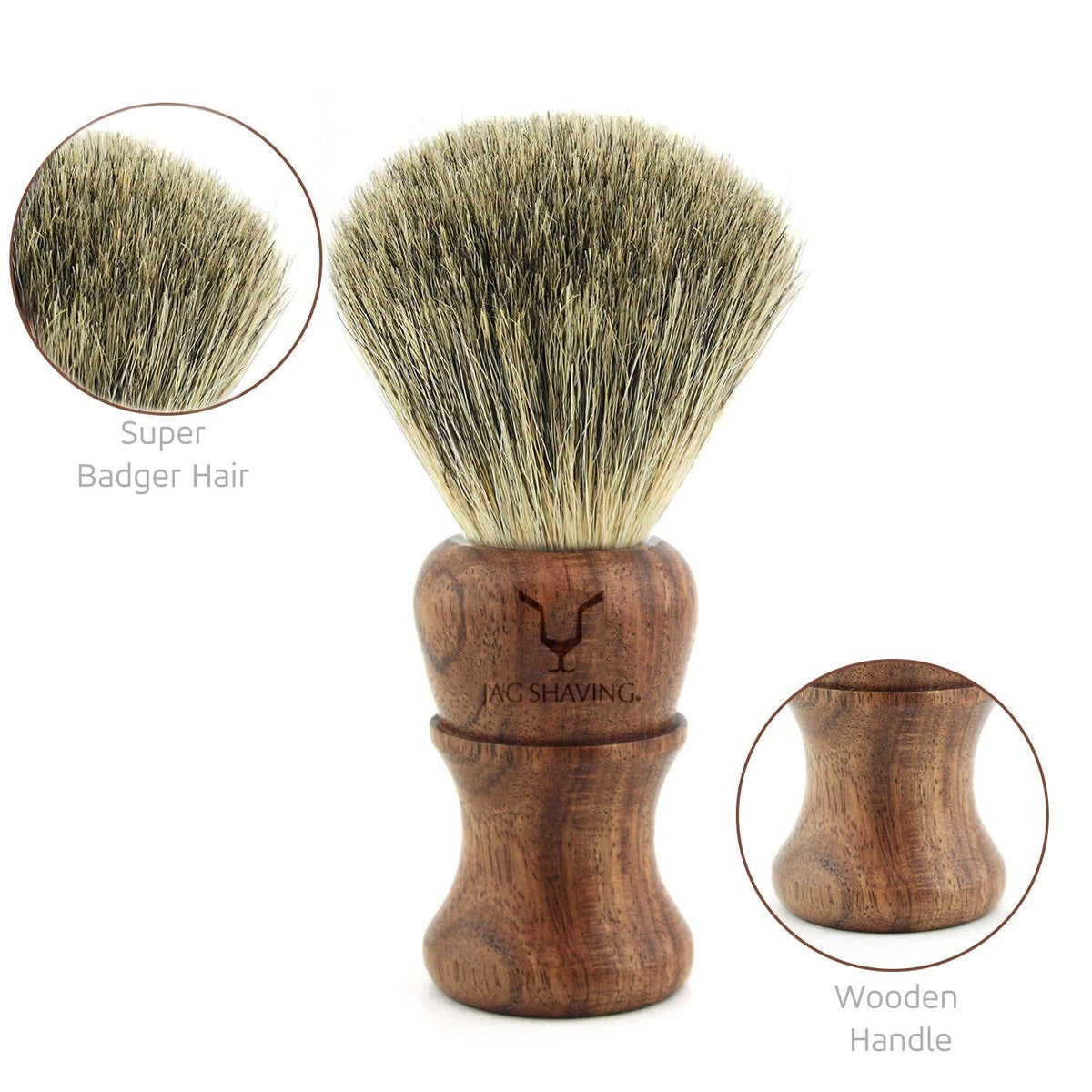 Super Badger Hair Shaving Brush - Wood Handle - Bumble & Bleat Soapery