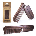 The Sandalwood Switchblade - The Original Wooden Beard Comb - Bumble & Bleat Soapery
