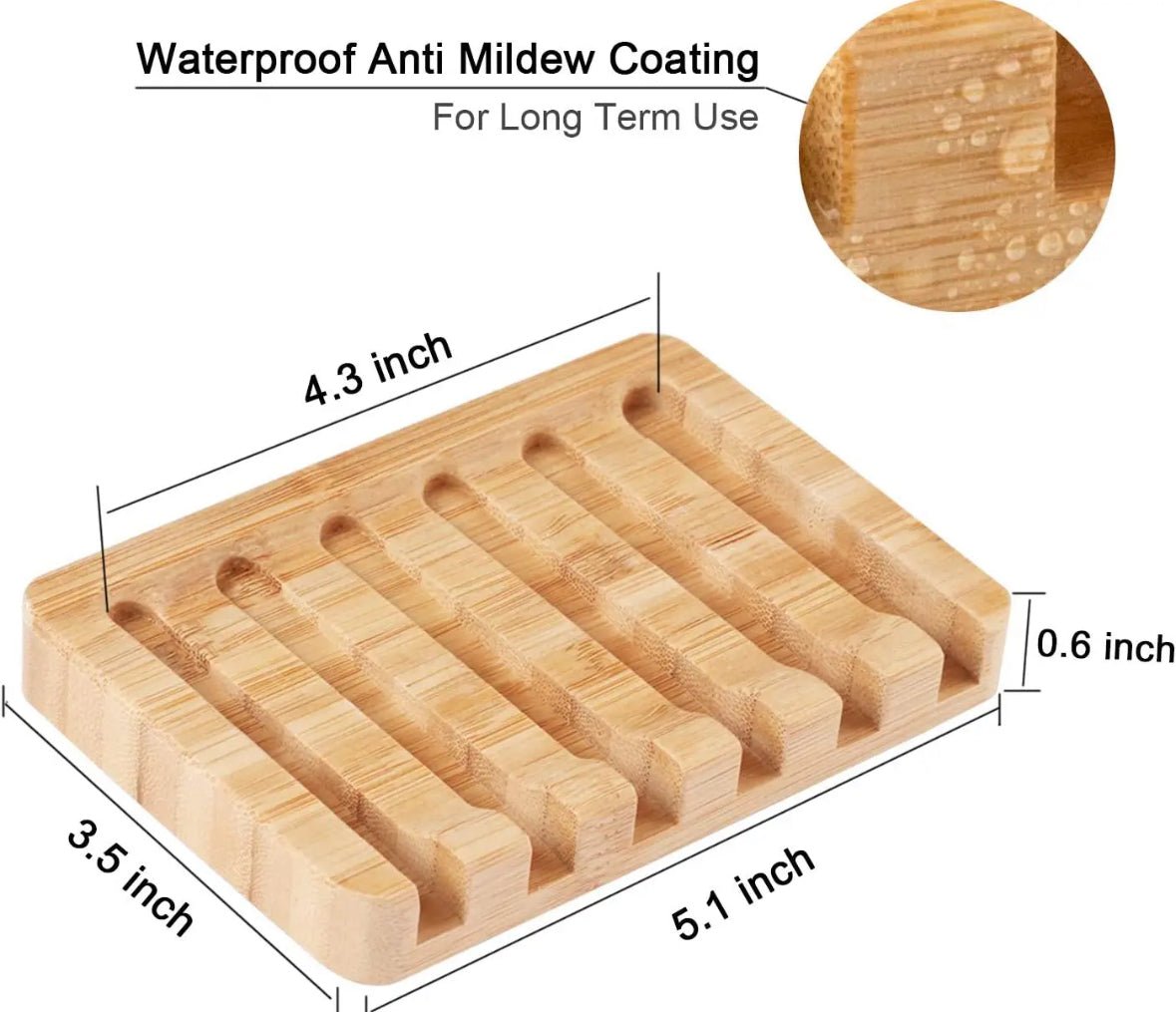 Waterfall Self - Draining Bamboo Soap Dish - Bumble & Bleat Soapery