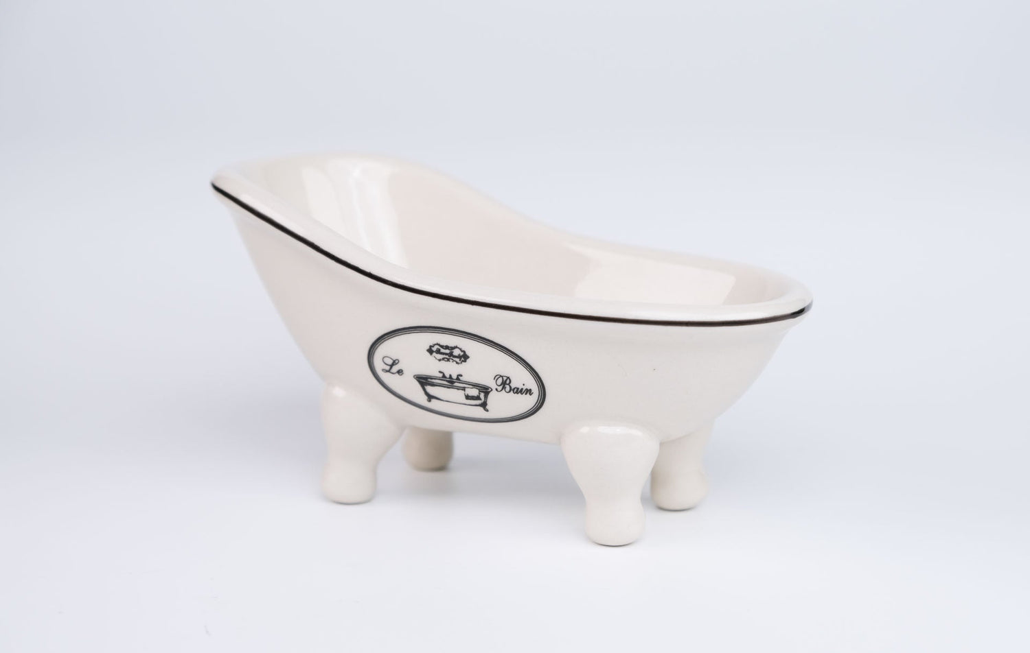 White Porcelain, "Le Bain" Bathtub Soap Dish - Bumble & Bleat Soapery