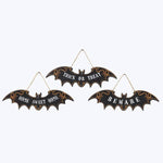 Wood Bat Shaped Tabletop/Wall Sign, 3 Ast - Bumble & Bleat Soapery